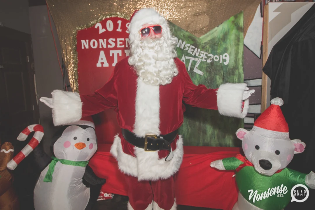 Nonsense Holiday Dance Party Spectacular 2019 at The Basement! Friday December 20, 2019. Santa! Krampus! Kimber! ALL OF THE LIGHTS! Photo by Oh Snap!