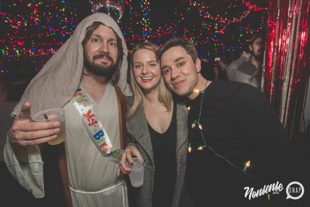 Nonsense Holiday Dance Party Spectacular 2019 at The Basement! Friday December 20, 2019. Santa! Krampus! Kimber! ALL OF THE LIGHTS! Photo by Oh Snap!