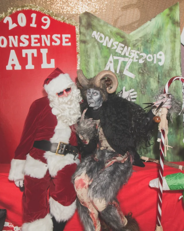 Nonsense Holiday Dance Party Spectacular 2019 at The Basement! Friday December 20, 2019. Santa! Krampus! Kimber! ALL OF THE LIGHTS! Photo by Oh Snap!