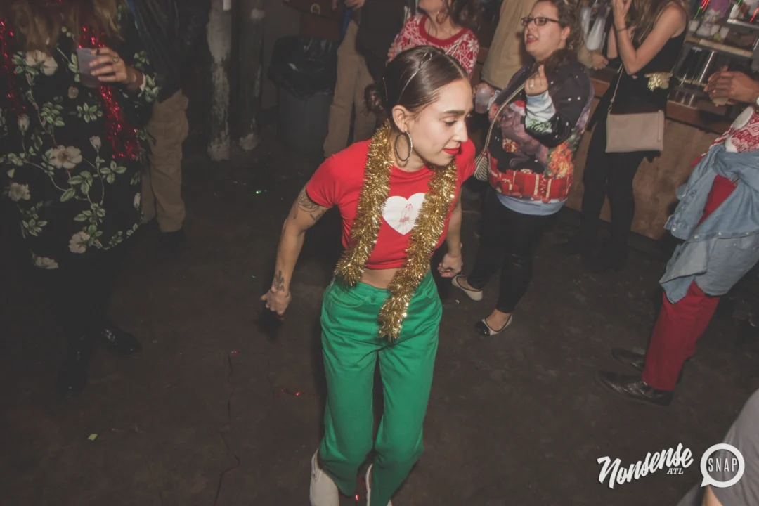 Nonsense Holiday Dance Party Spectacular 2019 at The Basement! Friday December 20, 2019. Santa! Krampus! Kimber! ALL OF THE LIGHTS! Photo by Oh Snap!
