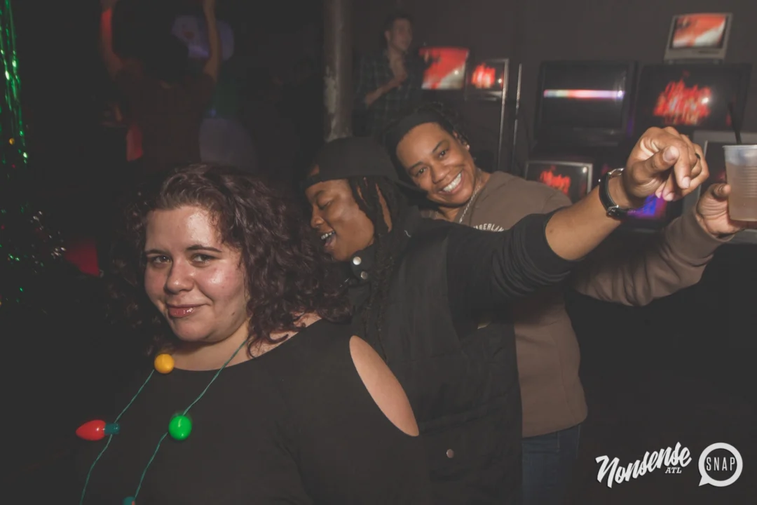 Nonsense Holiday Dance Party Spectacular 2019 at The Basement! Friday December 20, 2019. Santa! Krampus! Kimber! ALL OF THE LIGHTS! Photo by Oh Snap!