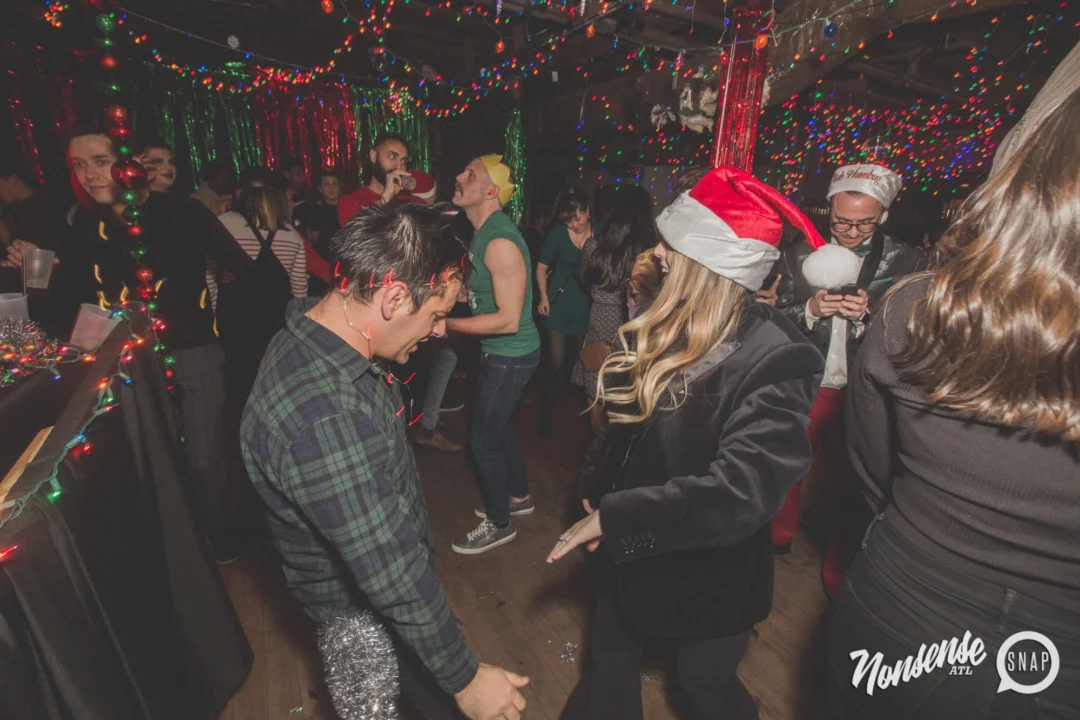 Nonsense Holiday Dance Party Spectacular 2019 at The Basement! Friday December 20, 2019. Santa! Krampus! Kimber! ALL OF THE LIGHTS! Photo by Oh Snap!