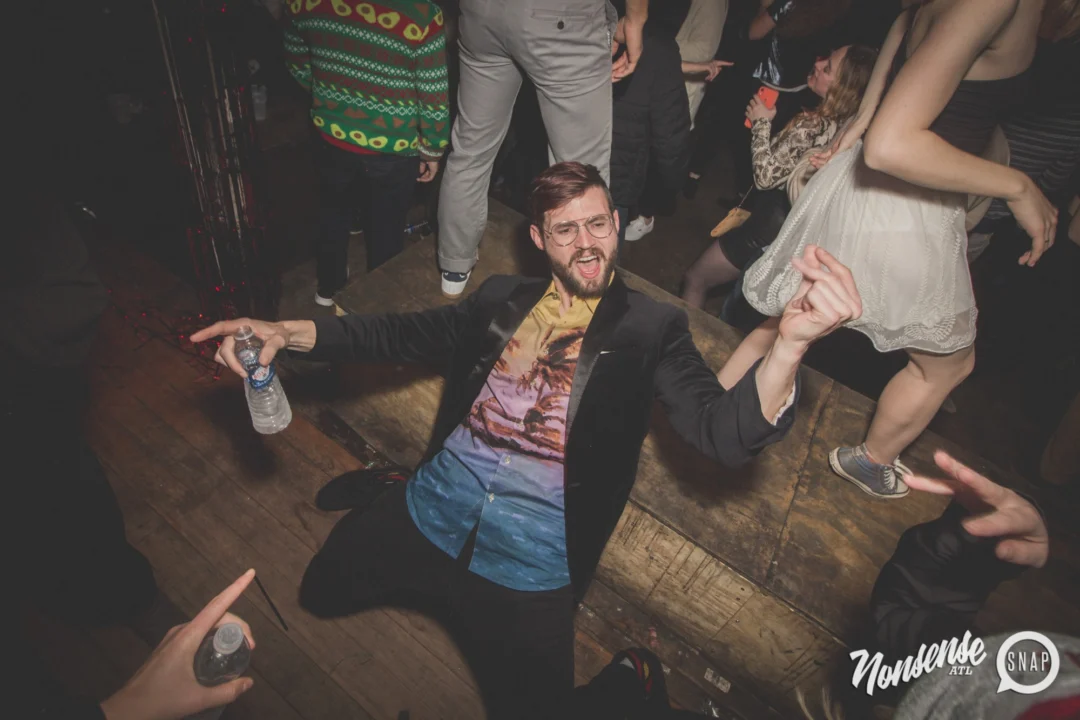 Nonsense Holiday Dance Party Spectacular 2019 at The Basement! Friday December 20, 2019. Santa! Krampus! Kimber! ALL OF THE LIGHTS! Photo by Oh Snap!