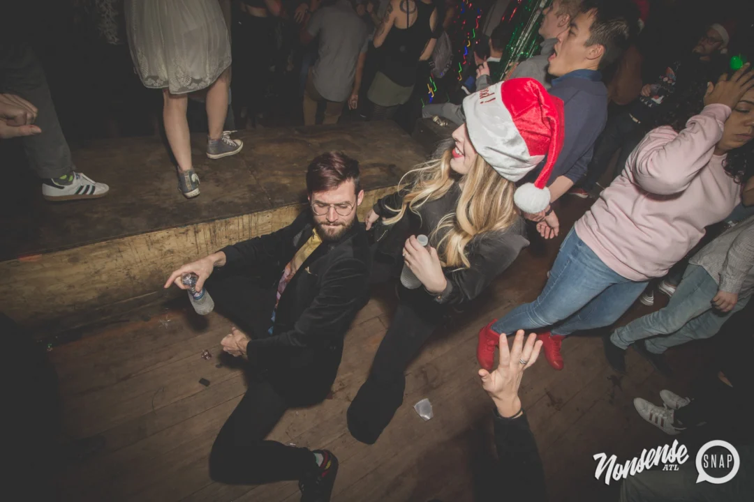 Nonsense Holiday Dance Party Spectacular 2019 at The Basement! Friday December 20, 2019. Santa! Krampus! Kimber! ALL OF THE LIGHTS! Photo by Oh Snap!