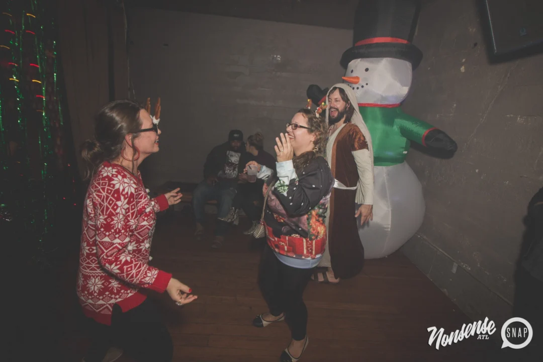Nonsense Holiday Dance Party Spectacular 2019 at The Basement! Friday December 20, 2019. Santa! Krampus! Kimber! ALL OF THE LIGHTS! Photo by Oh Snap!