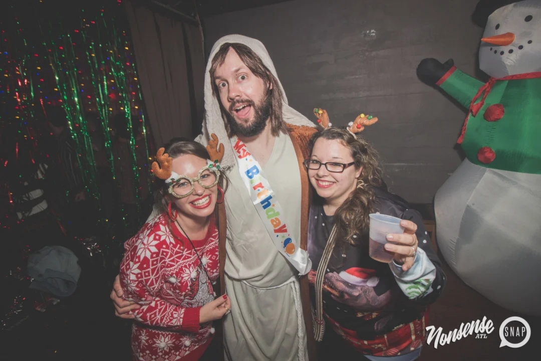 Nonsense Holiday Dance Party Spectacular 2019 at The Basement! Friday December 20, 2019. Santa! Krampus! Kimber! ALL OF THE LIGHTS! Photo by Oh Snap!
