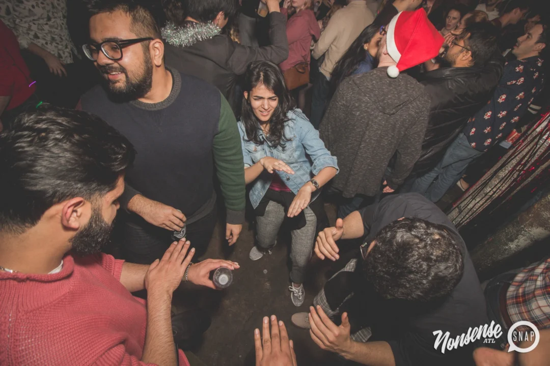 Nonsense Holiday Dance Party Spectacular 2019 at The Basement! Friday December 20, 2019. Santa! Krampus! Kimber! ALL OF THE LIGHTS! Photo by Oh Snap!