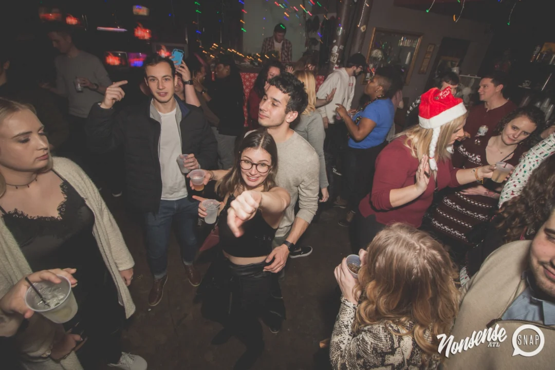 Nonsense Holiday Dance Party Spectacular 2019 at The Basement! Friday December 20, 2019. Santa! Krampus! Kimber! ALL OF THE LIGHTS! Photo by Oh Snap!