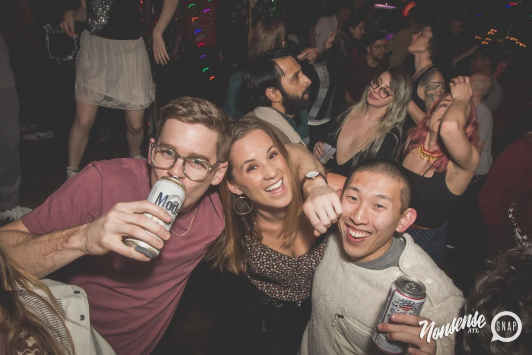 Nonsense Holiday Dance Party Spectacular 2019 at The Basement! Friday December 20, 2019. Santa! Krampus! Kimber! ALL OF THE LIGHTS! Photo by Oh Snap!