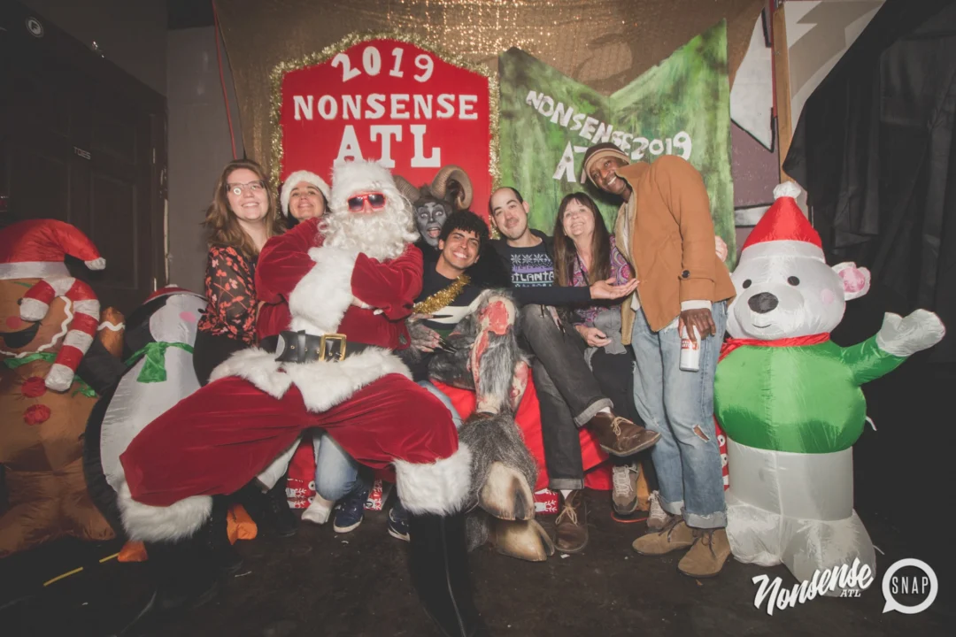 Nonsense Holiday Dance Party Spectacular 2019 at The Basement! Friday December 20, 2019. Santa! Krampus! Kimber! ALL OF THE LIGHTS! Photo by Oh Snap!