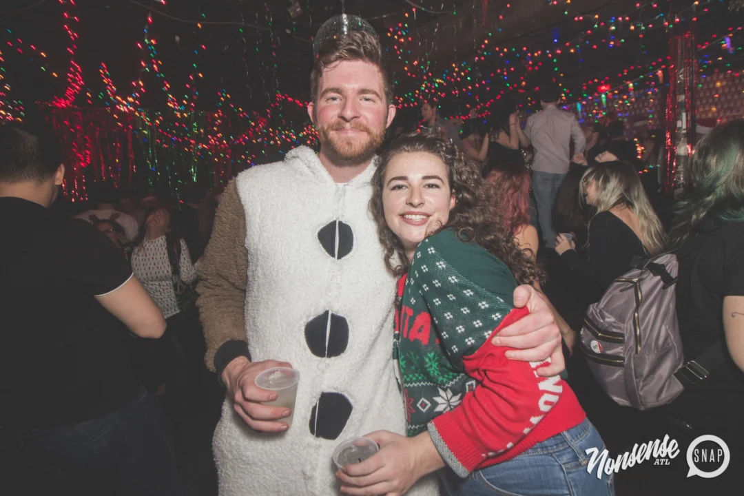 Nonsense Holiday Dance Party Spectacular 2019 at The Basement! Friday December 20, 2019. Santa! Krampus! Kimber! ALL OF THE LIGHTS! Photo by Oh Snap!