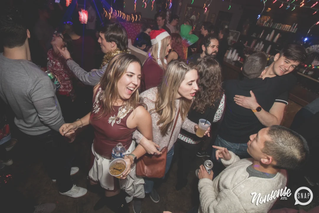 Nonsense Holiday Dance Party Spectacular 2019 at The Basement! Friday December 20, 2019. Santa! Krampus! Kimber! ALL OF THE LIGHTS! Photo by Oh Snap!