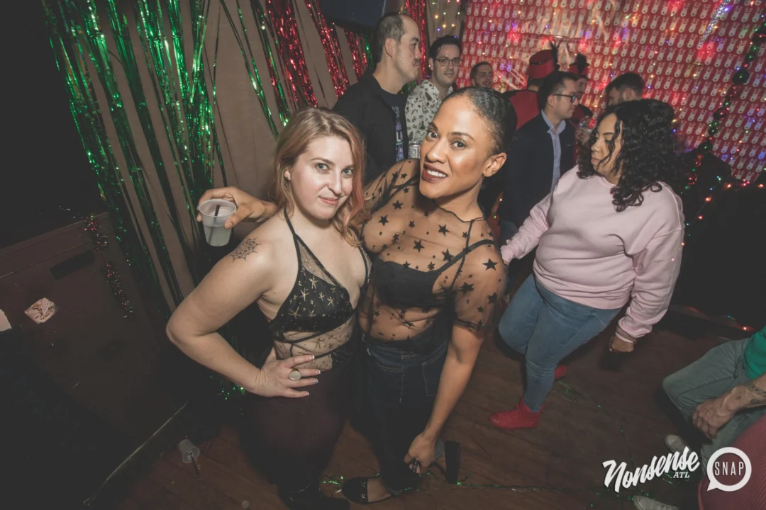 Nonsense Holiday Dance Party Spectacular 2019 at The Basement! Friday December 20, 2019. Santa! Krampus! Kimber! ALL OF THE LIGHTS! Photo by Oh Snap!