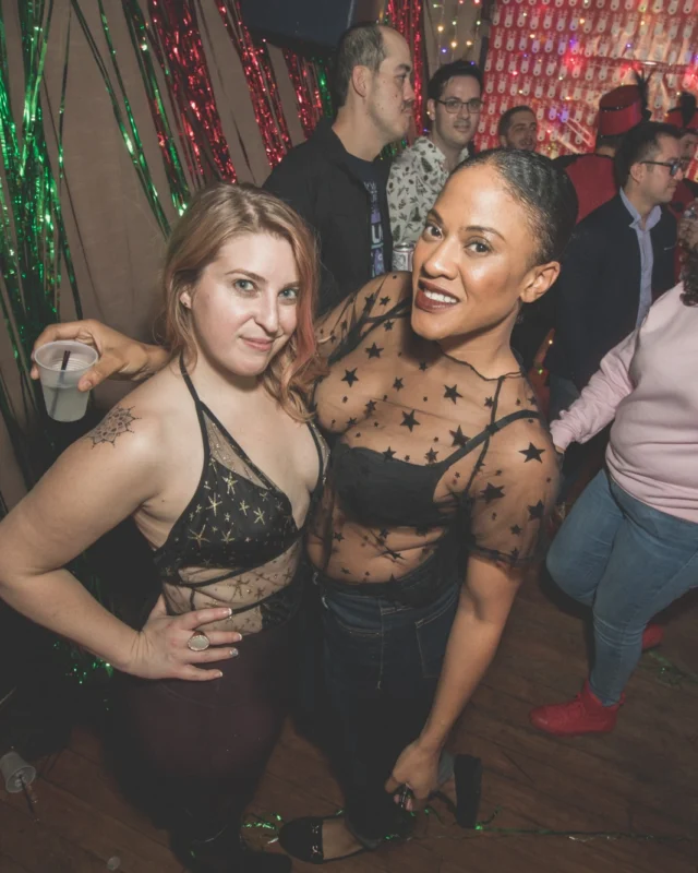 Nonsense Holiday Dance Party Spectacular 2019 at The Basement! Friday December 20, 2019. Santa! Krampus! Kimber! ALL OF THE LIGHTS! Photo by Oh Snap!