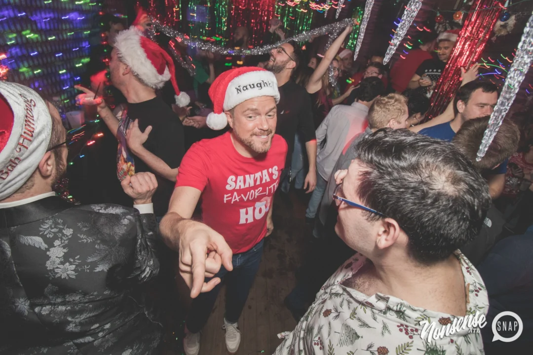 Nonsense Holiday Dance Party Spectacular 2019 at The Basement! Friday December 20, 2019. Santa! Krampus! Kimber! ALL OF THE LIGHTS! Photo by Oh Snap!