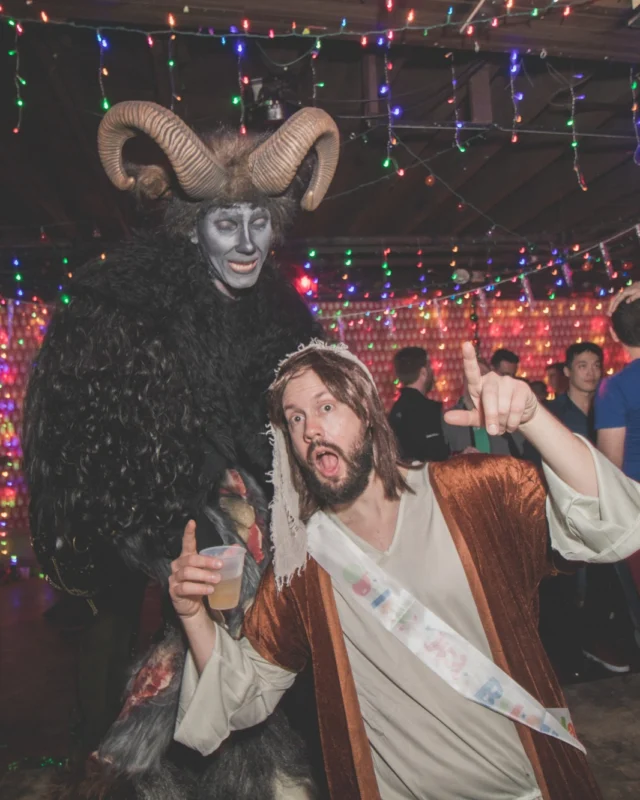 Nonsense Holiday Dance Party Spectacular 2019 at The Basement! Friday December 20, 2019. Santa! Krampus! Kimber! ALL OF THE LIGHTS! Photo by Oh Snap!