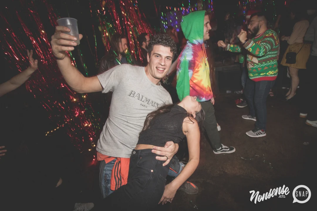 Nonsense Holiday Dance Party Spectacular 2019 at The Basement! Friday December 20, 2019. Santa! Krampus! Kimber! ALL OF THE LIGHTS! Photo by Oh Snap!