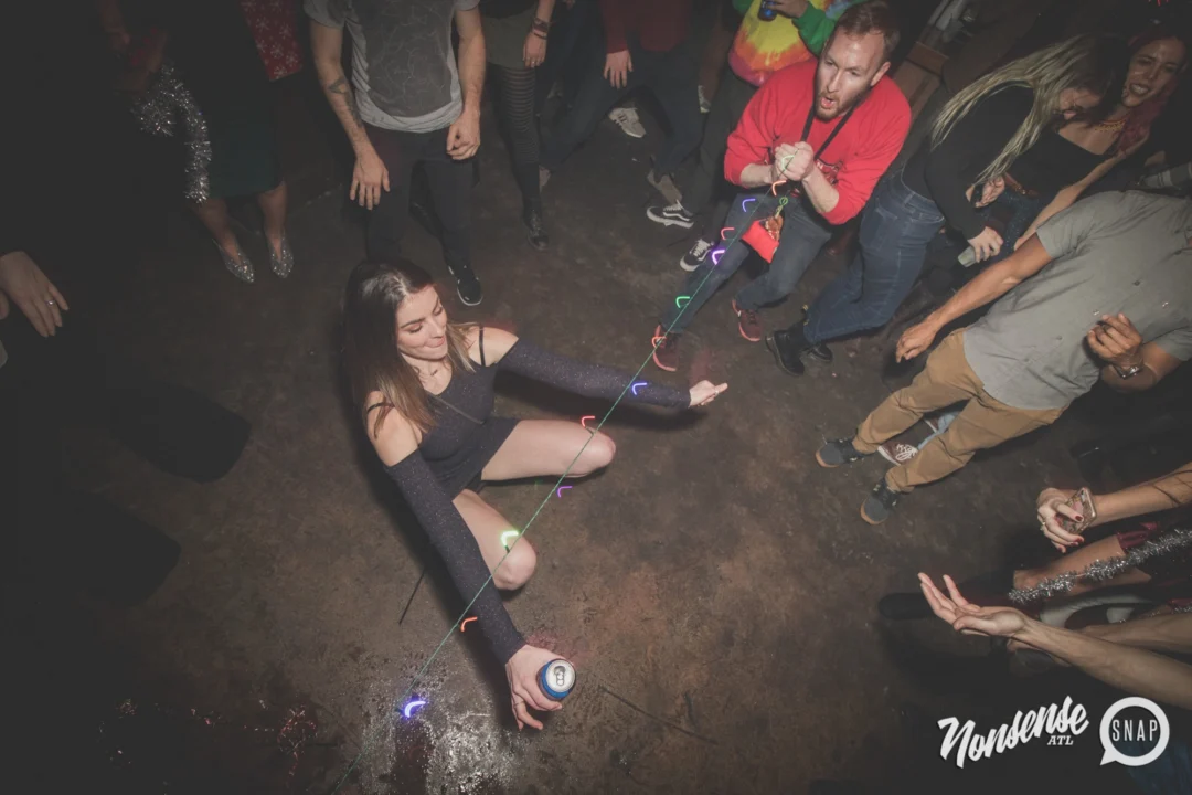 Nonsense Holiday Dance Party Spectacular 2019 at The Basement! Friday December 20, 2019. Santa! Krampus! Kimber! ALL OF THE LIGHTS! Photo by Oh Snap!