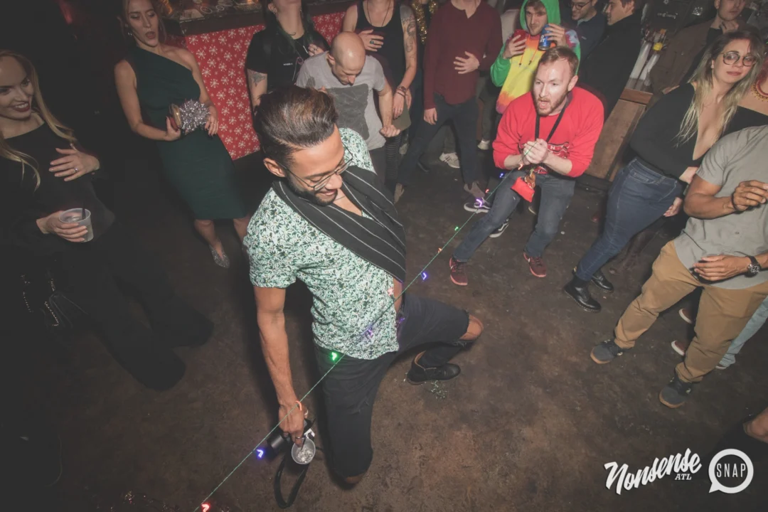 Nonsense Holiday Dance Party Spectacular 2019 at The Basement! Friday December 20, 2019. Santa! Krampus! Kimber! ALL OF THE LIGHTS! Photo by Oh Snap!