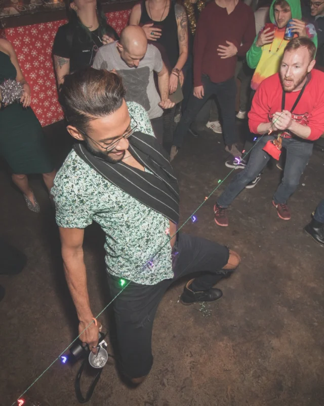 Nonsense Holiday Dance Party Spectacular 2019 at The Basement! Friday December 20, 2019. Santa! Krampus! Kimber! ALL OF THE LIGHTS! Photo by Oh Snap!