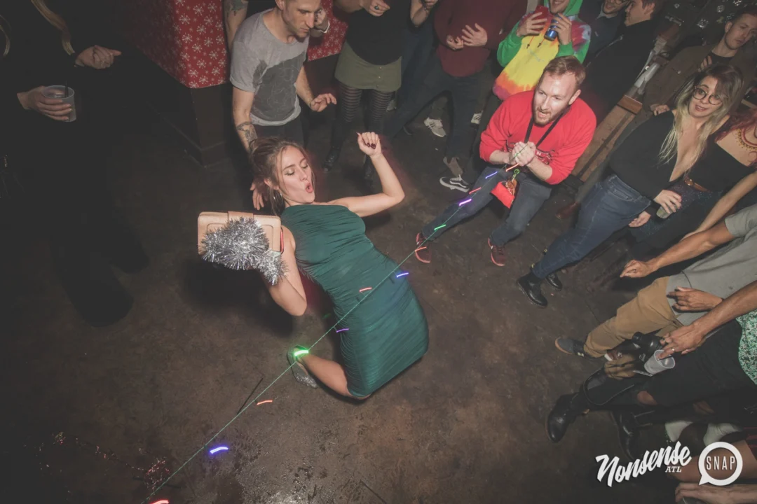 Nonsense Holiday Dance Party Spectacular 2019 at The Basement! Friday December 20, 2019. Santa! Krampus! Kimber! ALL OF THE LIGHTS! Photo by Oh Snap!