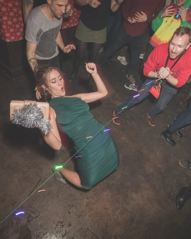 Nonsense Holiday Dance Party Spectacular 2019 at The Basement! Friday December 20, 2019. Santa! Krampus! Kimber! ALL OF THE LIGHTS! Photo by Oh Snap!