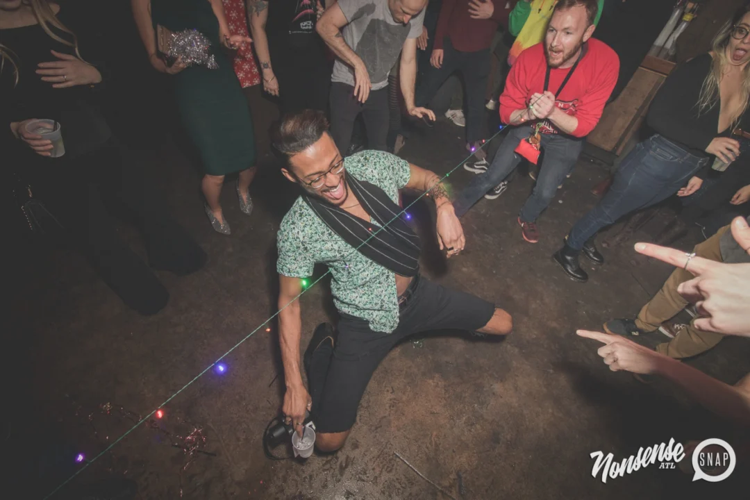 Nonsense Holiday Dance Party Spectacular 2019 at The Basement! Friday December 20, 2019. Santa! Krampus! Kimber! ALL OF THE LIGHTS! Photo by Oh Snap!