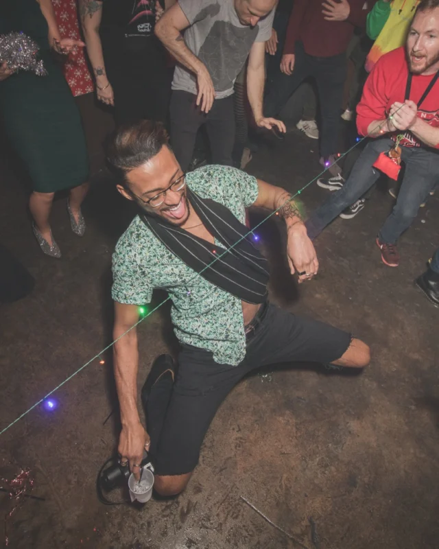 Nonsense Holiday Dance Party Spectacular 2019 at The Basement! Friday December 20, 2019. Santa! Krampus! Kimber! ALL OF THE LIGHTS! Photo by Oh Snap!