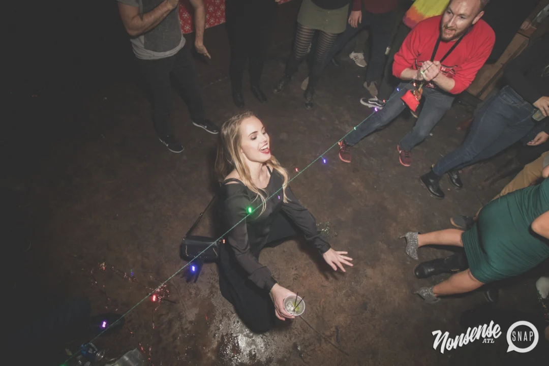 Nonsense Holiday Dance Party Spectacular 2019 at The Basement! Friday December 20, 2019. Santa! Krampus! Kimber! ALL OF THE LIGHTS! Photo by Oh Snap!