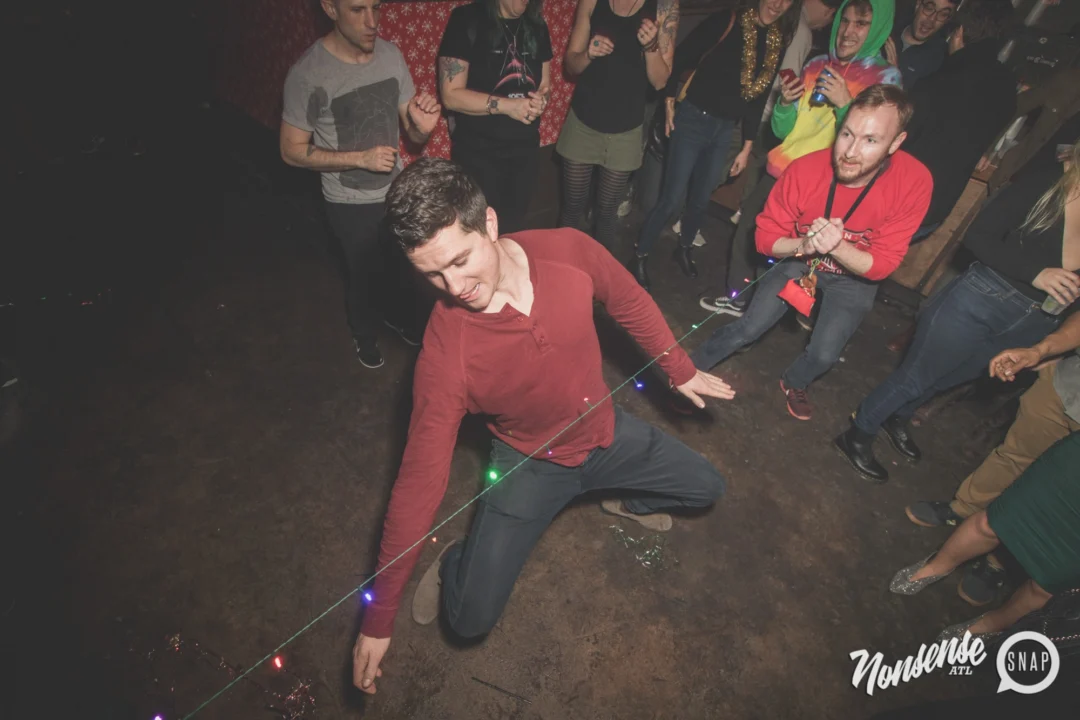 Nonsense Holiday Dance Party Spectacular 2019 at The Basement! Friday December 20, 2019. Santa! Krampus! Kimber! ALL OF THE LIGHTS! Photo by Oh Snap!