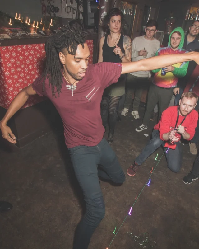 Nonsense Holiday Dance Party Spectacular 2019 at The Basement! Friday December 20, 2019. Santa! Krampus! Kimber! ALL OF THE LIGHTS! Photo by Oh Snap!