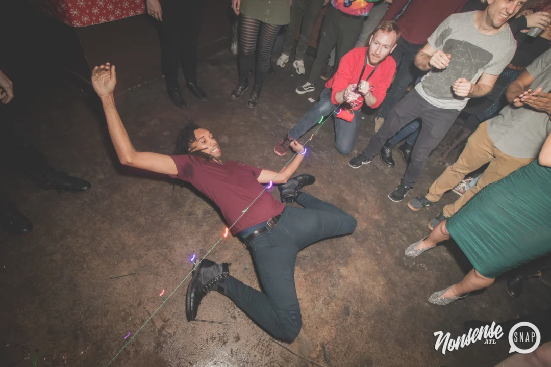 Nonsense Holiday Dance Party Spectacular 2019 at The Basement! Friday December 20, 2019. Santa! Krampus! Kimber! ALL OF THE LIGHTS! Photo by Oh Snap!