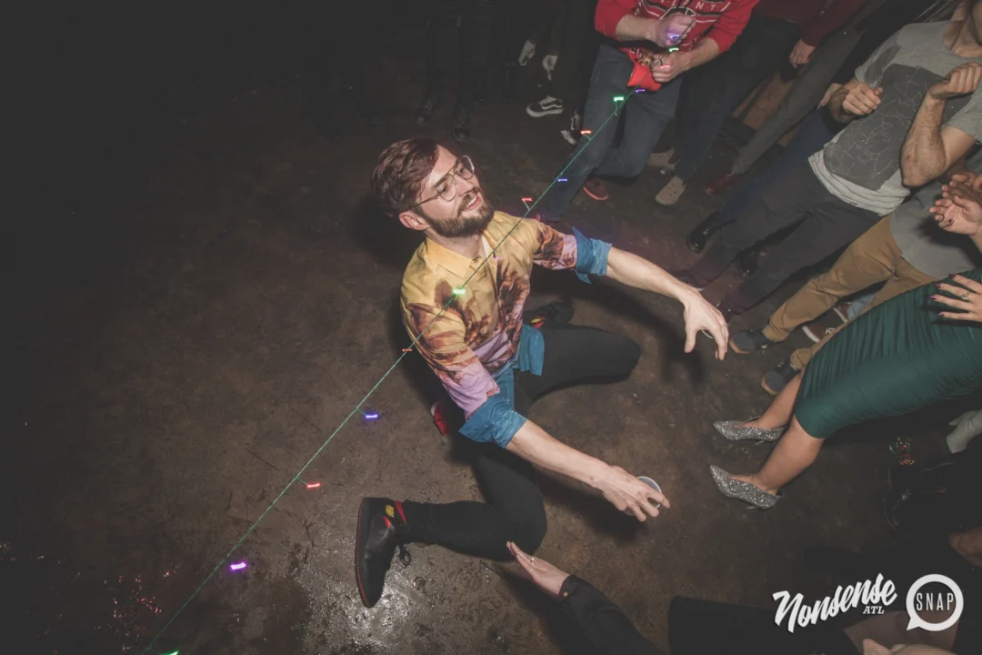 Nonsense Holiday Dance Party Spectacular 2019 at The Basement! Friday December 20, 2019. Santa! Krampus! Kimber! ALL OF THE LIGHTS! Photo by Oh Snap!