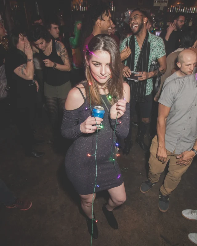 Nonsense Holiday Dance Party Spectacular 2019 at The Basement! Friday December 20, 2019. Santa! Krampus! Kimber! ALL OF THE LIGHTS! Photo by Oh Snap!