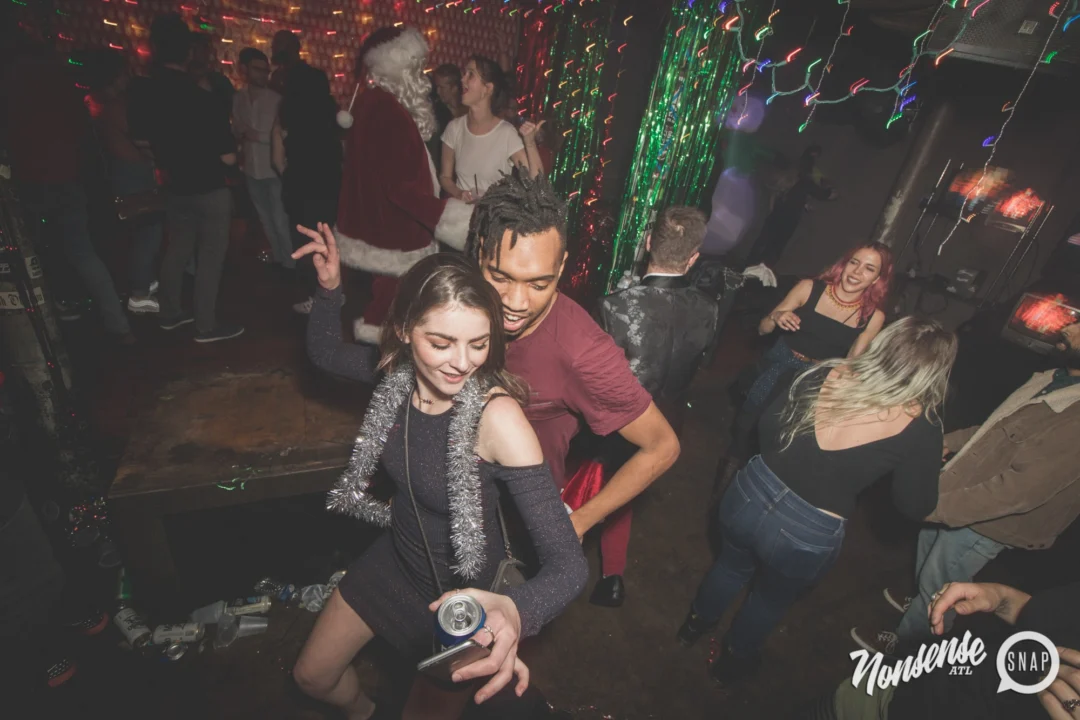 Nonsense Holiday Dance Party Spectacular 2019 at The Basement! Friday December 20, 2019. Santa! Krampus! Kimber! ALL OF THE LIGHTS! Photo by Oh Snap!