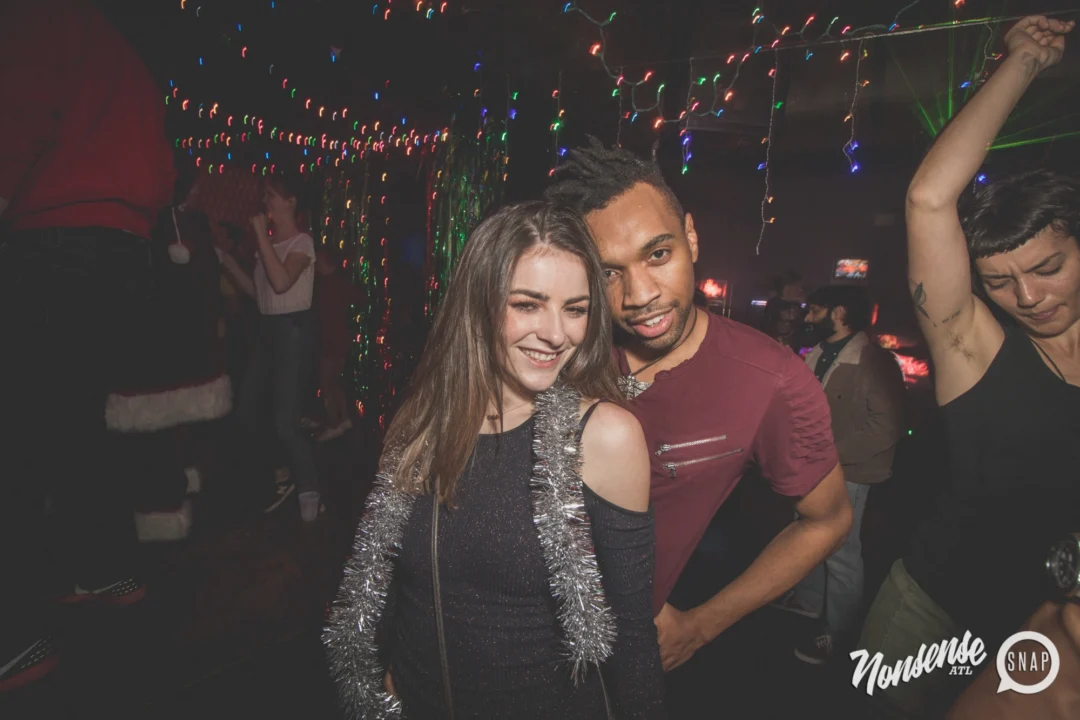 Nonsense Holiday Dance Party Spectacular 2019 at The Basement! Friday December 20, 2019. Santa! Krampus! Kimber! ALL OF THE LIGHTS! Photo by Oh Snap!