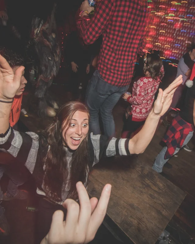 Nonsense Holiday Dance Party Spectacular 2019 at The Basement! Friday December 20, 2019. Santa! Krampus! Kimber! ALL OF THE LIGHTS! Photo by Oh Snap!