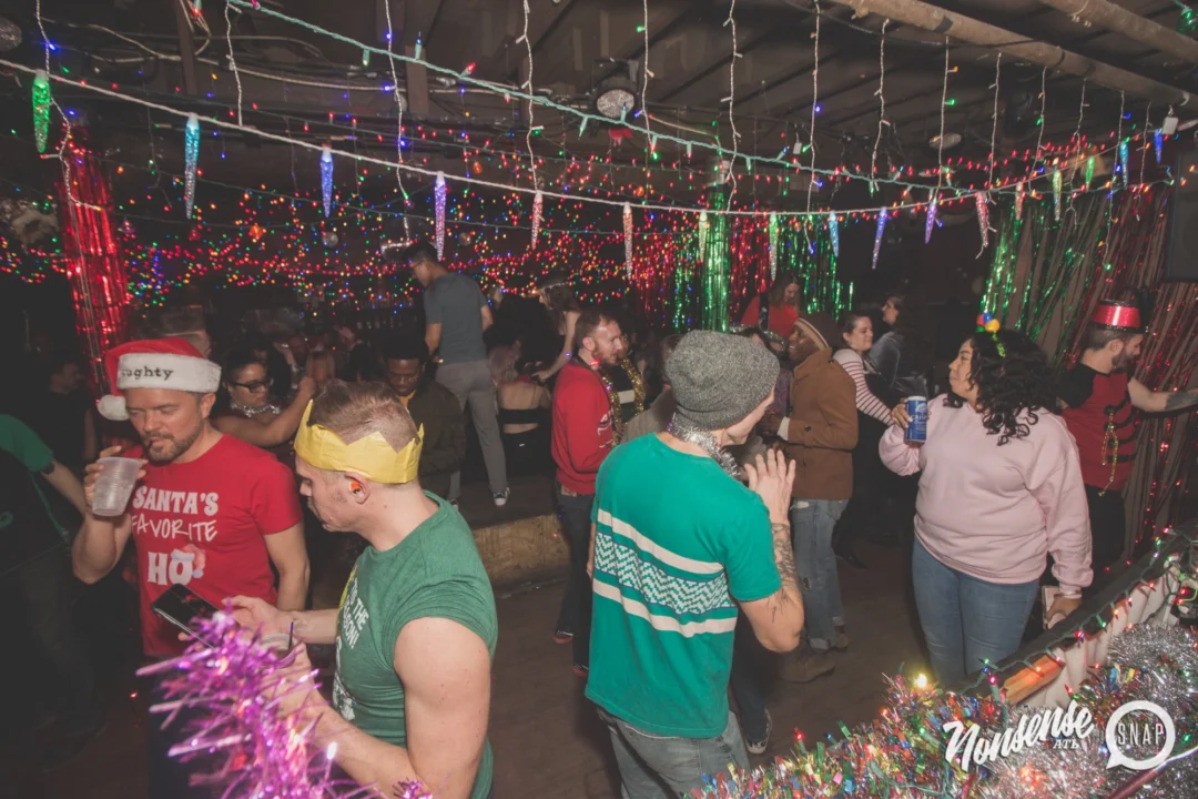 Nonsense Holiday Dance Party Spectacular 2019 at The Basement! Friday December 20, 2019. Santa! Krampus! Kimber! ALL OF THE LIGHTS! Photo by Oh Snap!