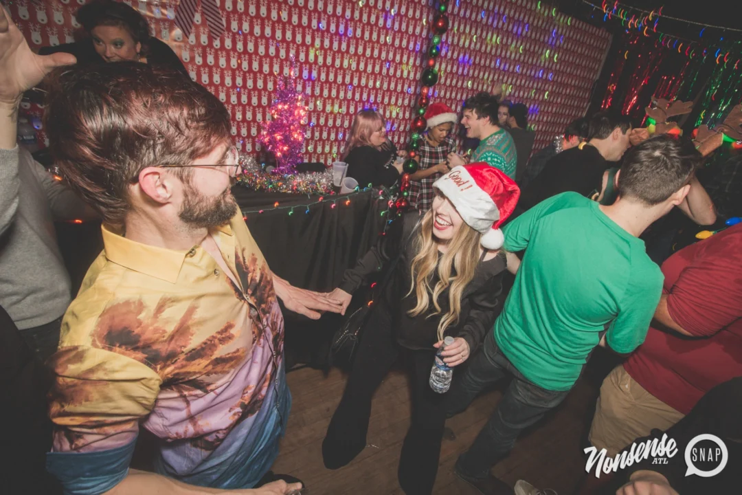 Nonsense Holiday Dance Party Spectacular 2019 at The Basement! Friday December 20, 2019. Santa! Krampus! Kimber! ALL OF THE LIGHTS! Photo by Oh Snap!