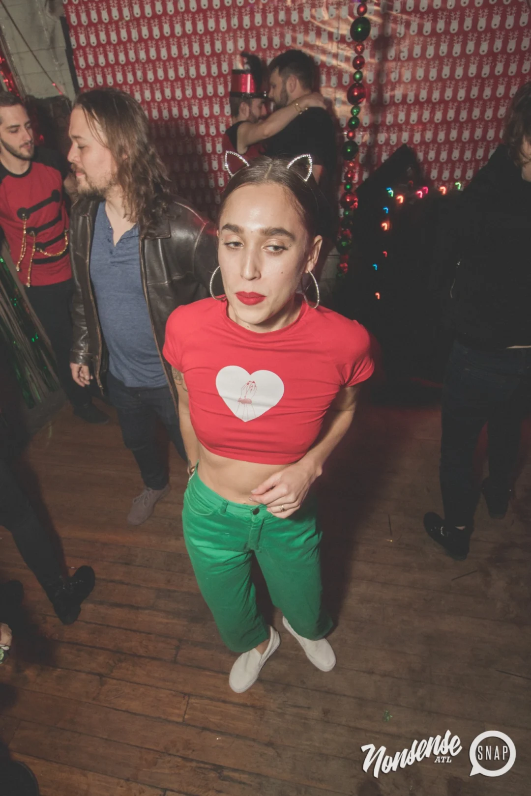 Nonsense Holiday Dance Party Spectacular 2019 at The Basement! Friday December 20, 2019. Santa! Krampus! Kimber! ALL OF THE LIGHTS! Photo by Oh Snap!