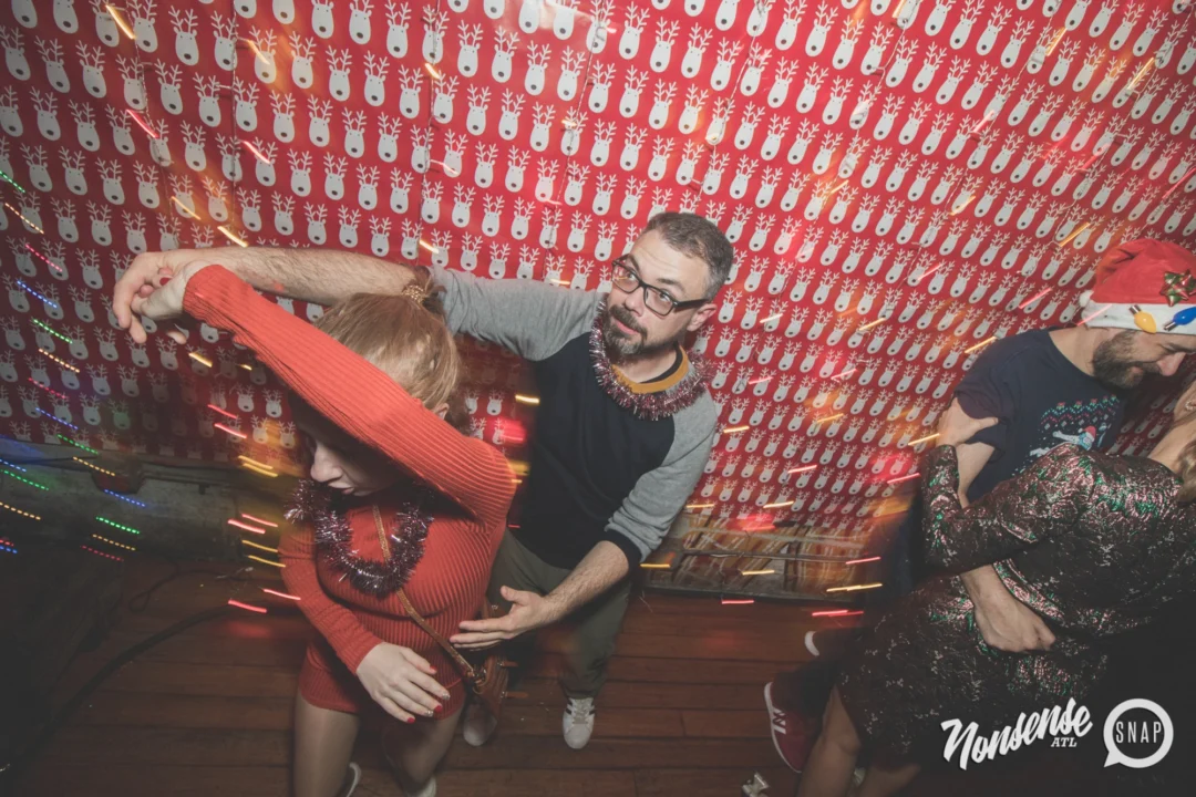 Nonsense Holiday Dance Party Spectacular 2019 at The Basement! Friday December 20, 2019. Santa! Krampus! Kimber! ALL OF THE LIGHTS! Photo by Oh Snap!