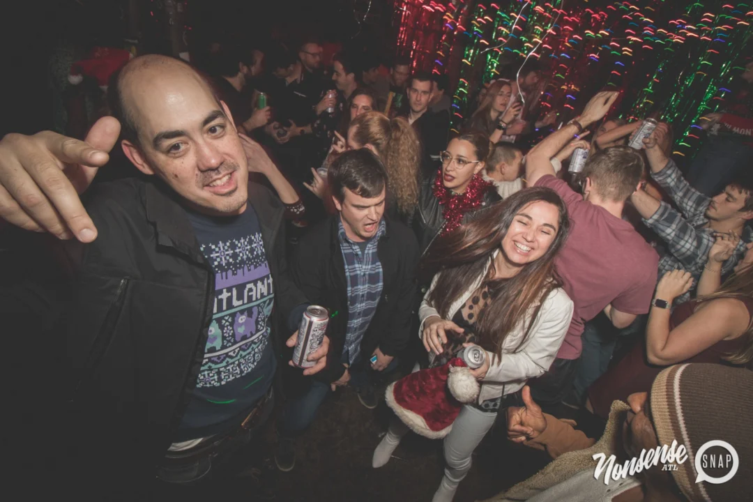 Nonsense Holiday Dance Party Spectacular 2019 at The Basement! Friday December 20, 2019. Santa! Krampus! Kimber! ALL OF THE LIGHTS! Photo by Oh Snap!