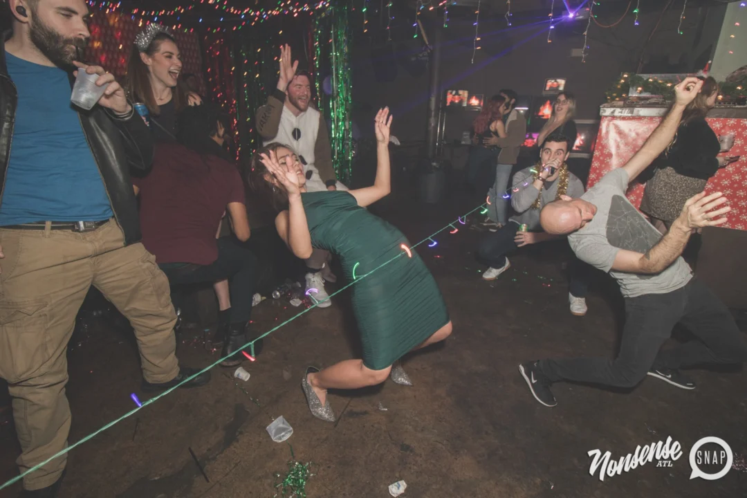 Nonsense Holiday Dance Party Spectacular 2019 at The Basement! Friday December 20, 2019. Santa! Krampus! Kimber! ALL OF THE LIGHTS! Photo by Oh Snap!
