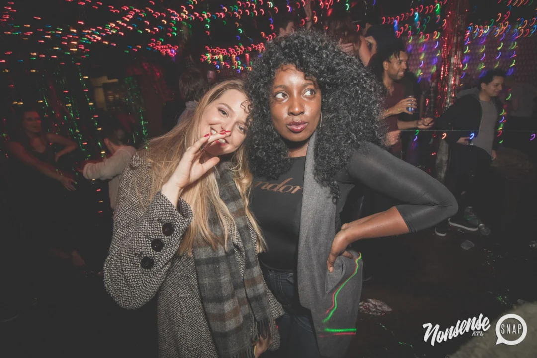 Nonsense Holiday Dance Party Spectacular 2019 at The Basement! Friday December 20, 2019. Santa! Krampus! Kimber! ALL OF THE LIGHTS! Photo by Oh Snap!