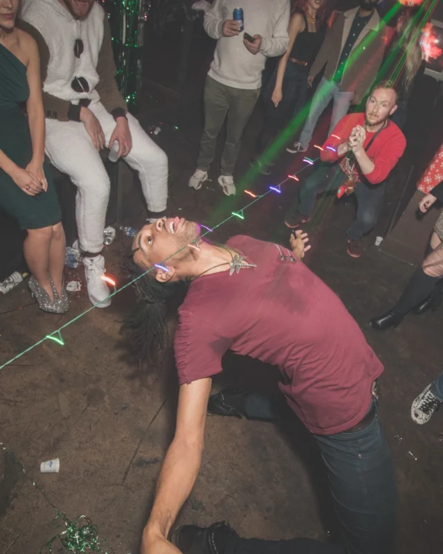 Nonsense Holiday Dance Party Spectacular 2019 at The Basement! Friday December 20, 2019. Santa! Krampus! Kimber! ALL OF THE LIGHTS! Photo by Oh Snap!