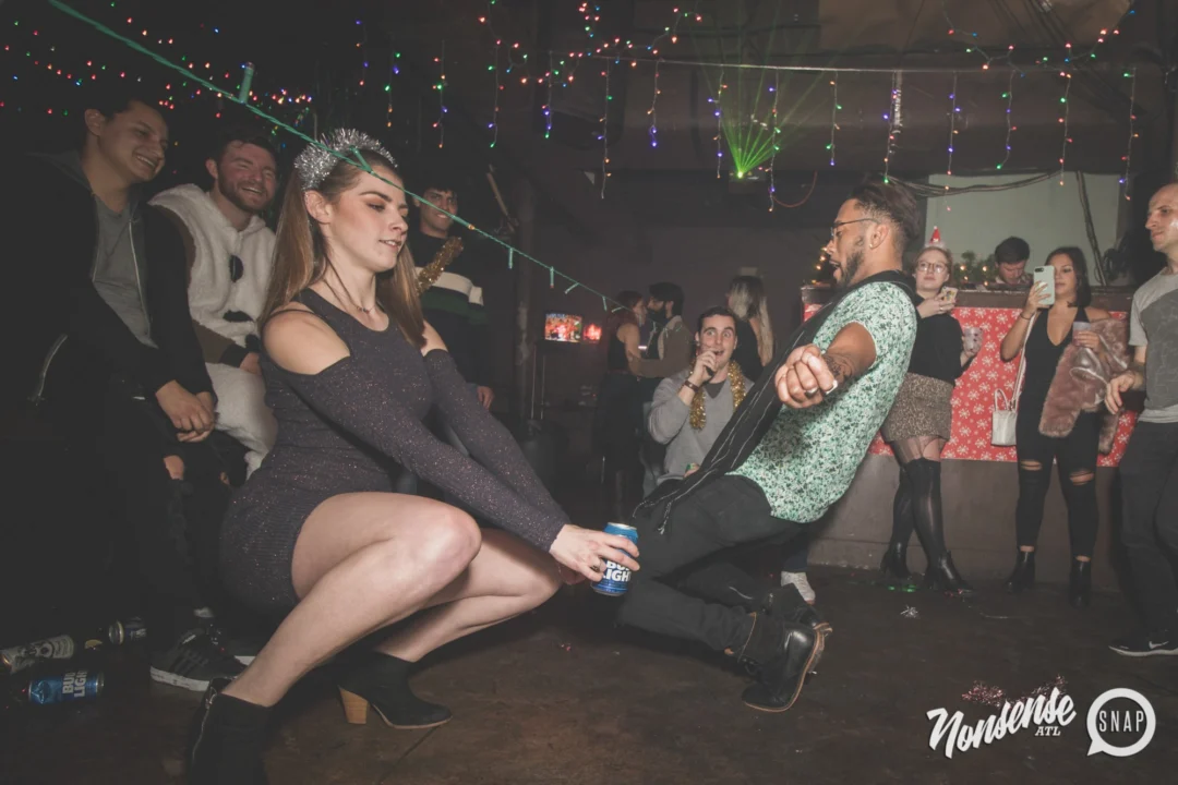 Nonsense Holiday Dance Party Spectacular 2019 at The Basement! Friday December 20, 2019. Santa! Krampus! Kimber! ALL OF THE LIGHTS! Photo by Oh Snap!