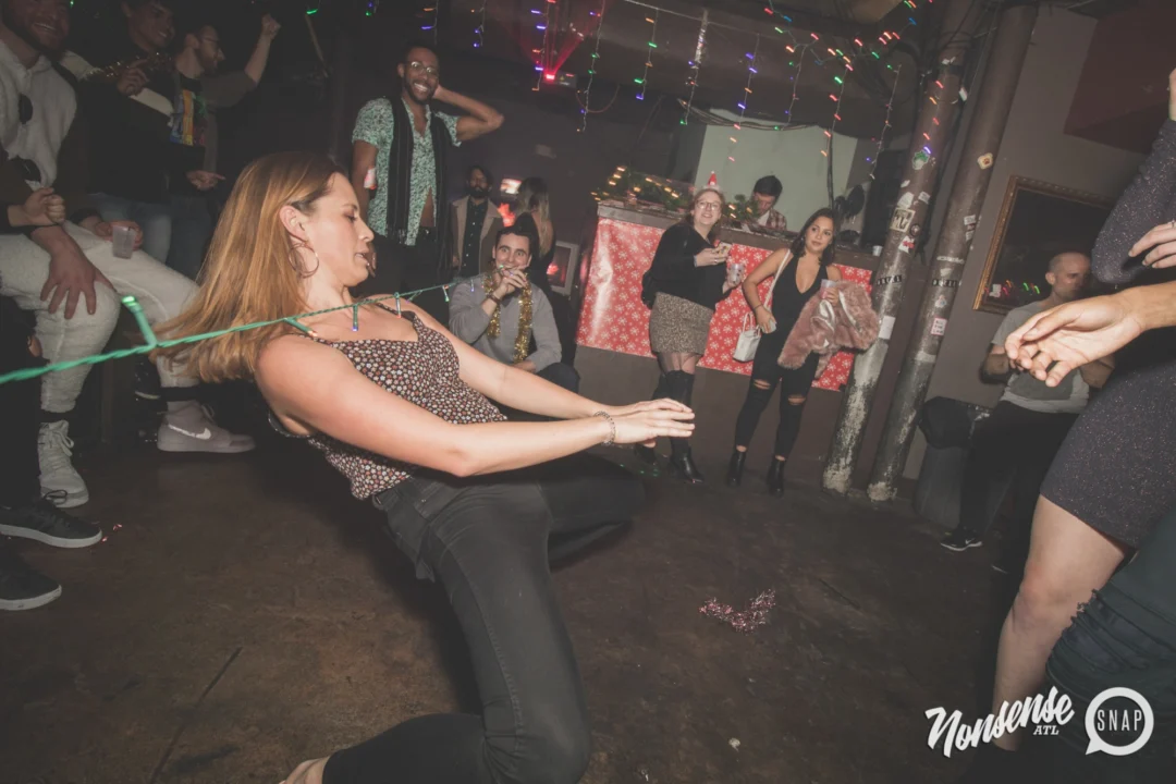 Nonsense Holiday Dance Party Spectacular 2019 at The Basement! Friday December 20, 2019. Santa! Krampus! Kimber! ALL OF THE LIGHTS! Photo by Oh Snap!