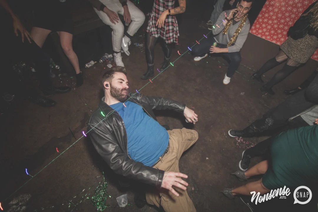 Nonsense Holiday Dance Party Spectacular 2019 at The Basement! Friday December 20, 2019. Santa! Krampus! Kimber! ALL OF THE LIGHTS! Photo by Oh Snap!