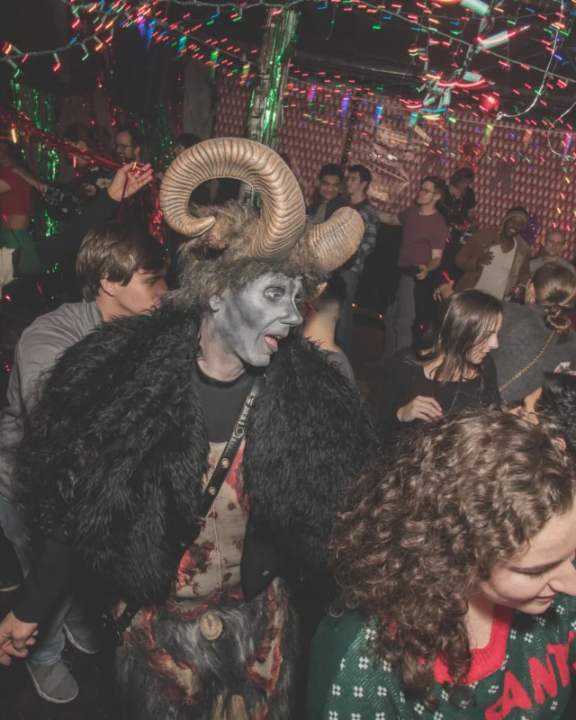 Nonsense Holiday Dance Party Spectacular 2019 at The Basement! Friday December 20, 2019. Santa! Krampus! Kimber! ALL OF THE LIGHTS! Photo by Oh Snap!