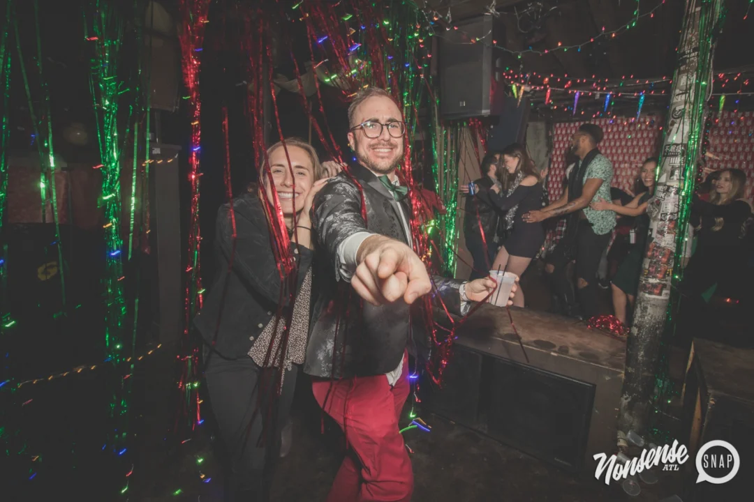 Nonsense Holiday Dance Party Spectacular 2019 at The Basement! Friday December 20, 2019. Santa! Krampus! Kimber! ALL OF THE LIGHTS! Photo by Oh Snap!